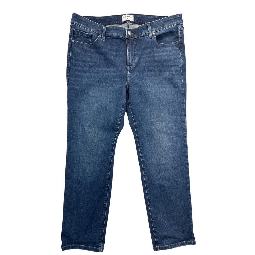 Lane Bryant Jeans Womens 18S Blue Straight Leg Mid Rise Short Stretch Denim